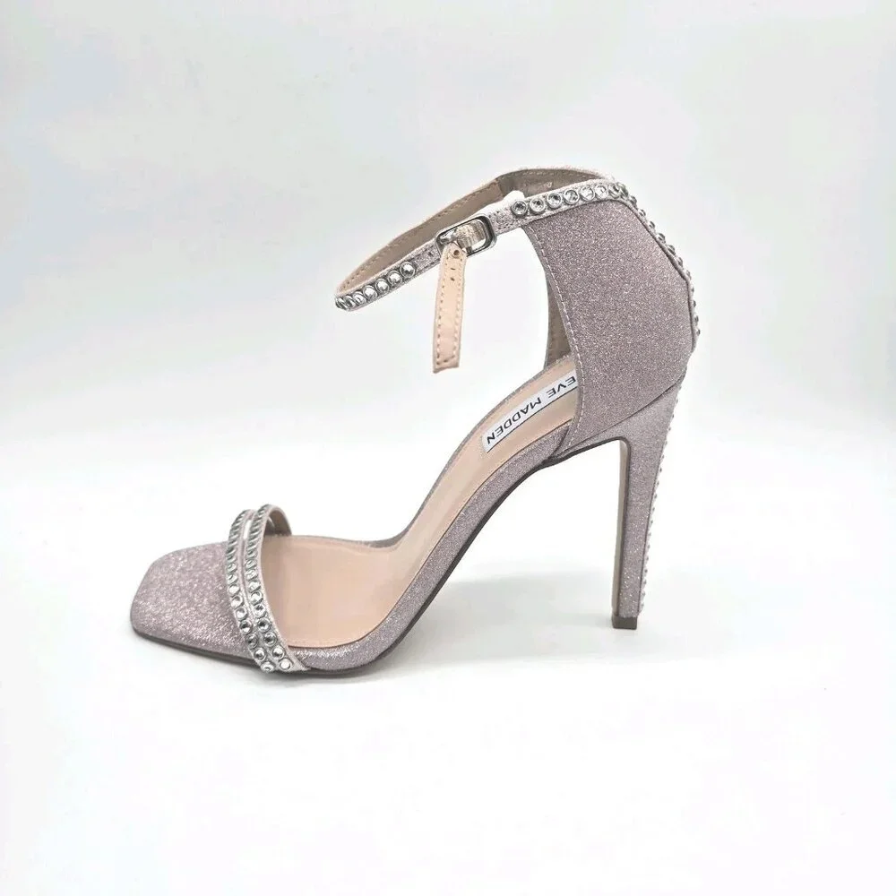 Steve Madden Colette Rhinestone Heels 8.5 Blush Pink Stiletto